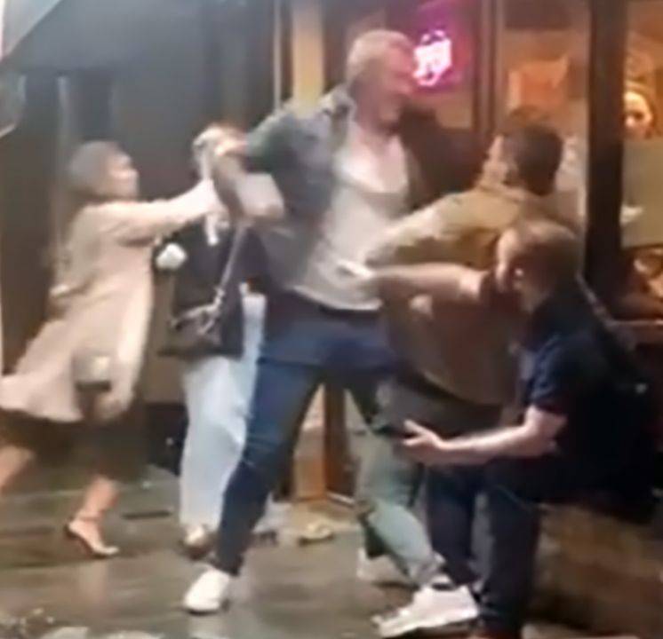 Niall Bradley and wife Kerri during the fight